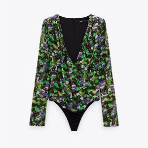 NWT Zara Floral Bodysuit